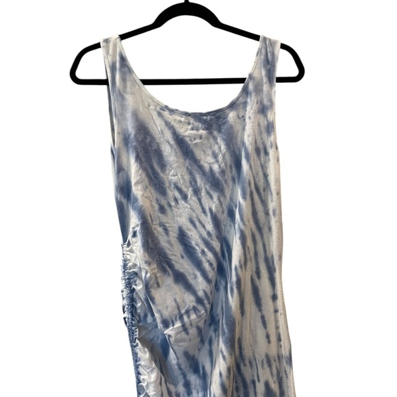 Skinnygirl Connie Women’s Side Ruched Midi Tank Dress Blue Tie Dye Size: Large - Picture 13 of 13